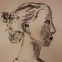 drawing, woman 'en profile'